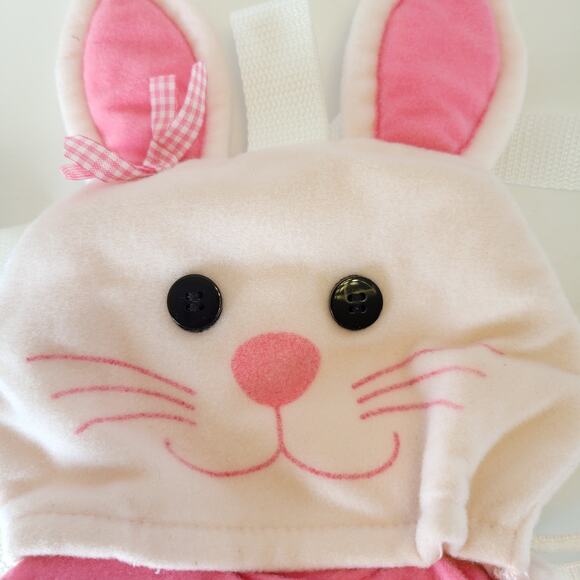 2000 Mattel Plush Bunny Backpack Carrier for 16" Vintage Kelly Doll Pink Rabbit - Picture 4 of 14